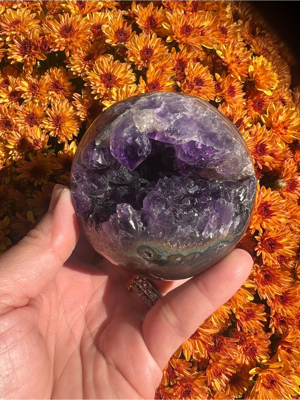 Amethyst (5) pac-man sphere | crystal